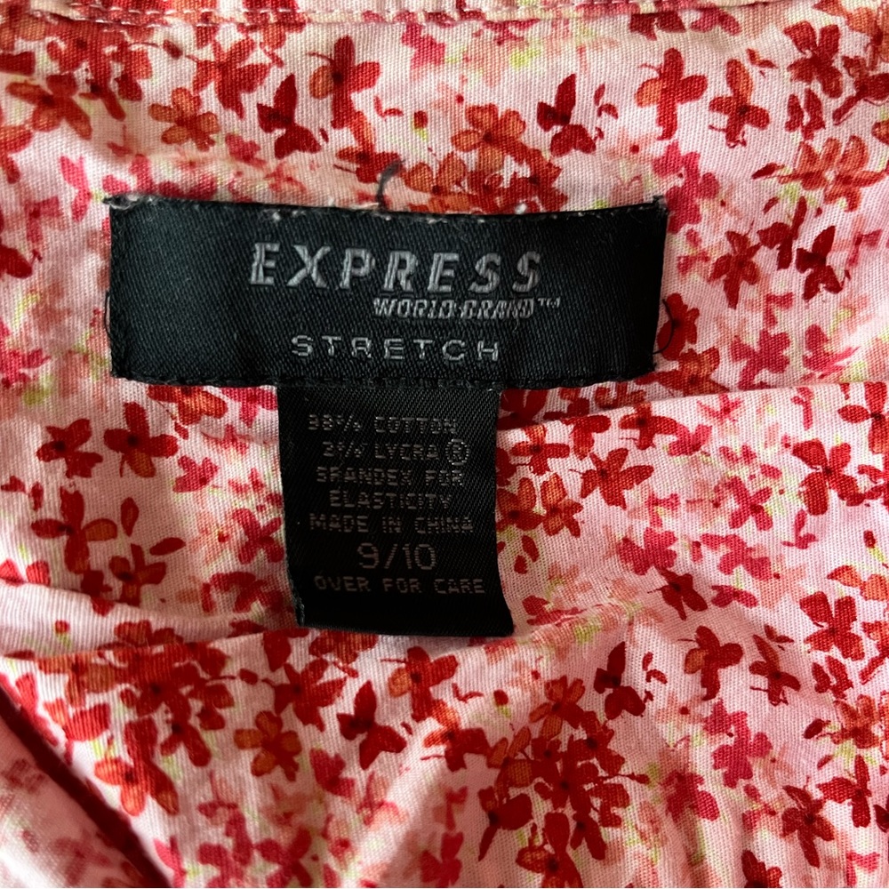Pink and Red Floral Button-up Blouse - Picture 3 of 4
